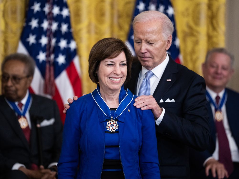 President Joe Biden awards Ellen Ochoa the Presidential Medal of Freedom