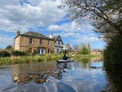 The author and a friend paddled the 200-year-old Forth and Clyde Canal into the Union Canal. The two canals form a historic, 54-mile route that bisects Scotland.